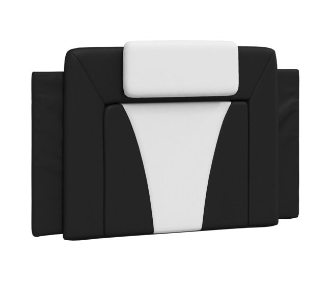 Cabecero cama - mueble cabecero acolchado cuero sintético negro y blanco 80 cm