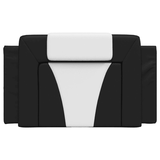 Almofadão de Cabeceira - Cabeceira de cama 80 cm couro artificial preto e branco