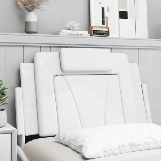 Almofadão de Cabeceira - Cabeceira de cama 80 cm couro artificial branco