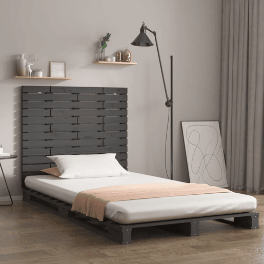 Cabeceira - Cabeceira de cama de parede 146x3x91,5 cm madeira de pinho maciça cinza