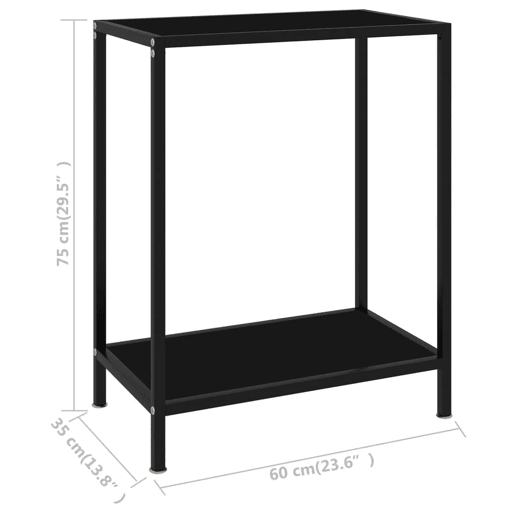 Mesa Consola - Mesa De Entrada 60x35x75 cm vidro temperado preto