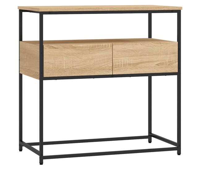 Mesa consola - mesa de entrada madera de ingeniería roble sonoma 75x40x75 cm