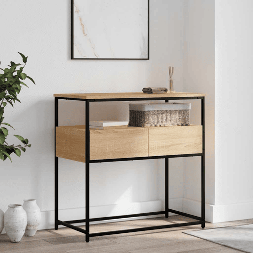 Mesa Consola - Mesa De Entrada 75x40x75 cm derivados de madeira carvalho sonoma