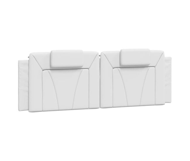 Cabecero cama - mueble cabecero acolchado cuero sintético blanco 160 cm