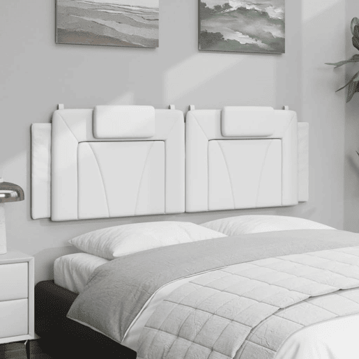 Almofadão de Cabeceira - Cabeceira de cama 160 cm couro artificial branco