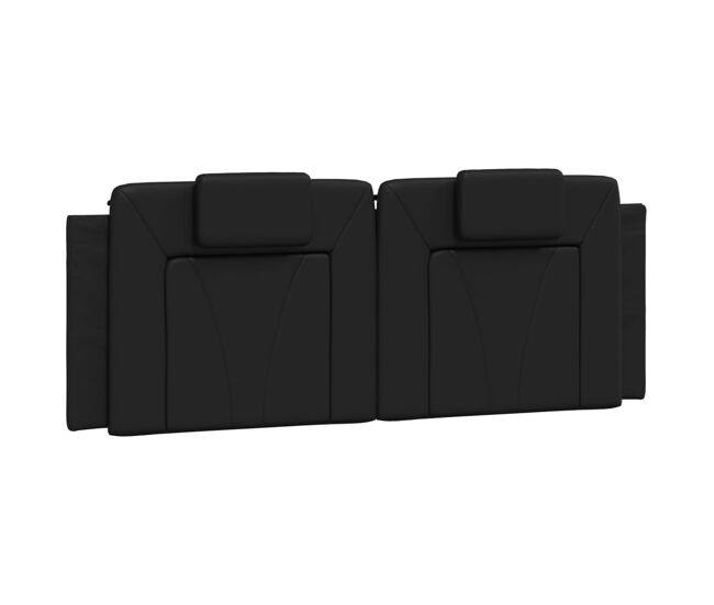 Cabecero cama - mueble cabecero acolchado cuero sintético negro 140 cm