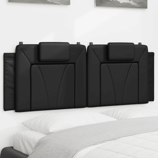 Almofadão de Cabeceira - Cabeceira de cama 140 cm couro artificial preto