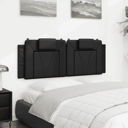 Almofadão de Cabeceira - Cabeceira de cama 140 cm couro artificial preto