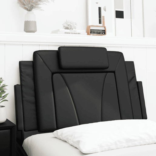 Almofadão de Cabeceira - Cabeceira de cama 80 cm couro artificial preto