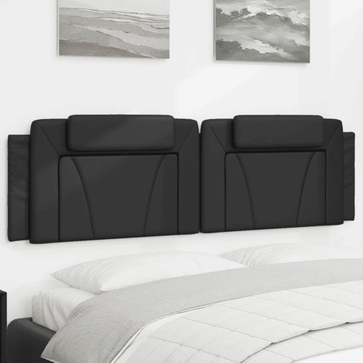 Almofadão de Cabeceira - Cabeceira de cama 180 cm couro artificial preto