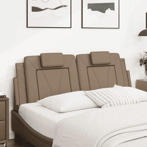 Almofadão de Cabeceira - Cabeceira de cama 120 cm couro artificial cappuccino