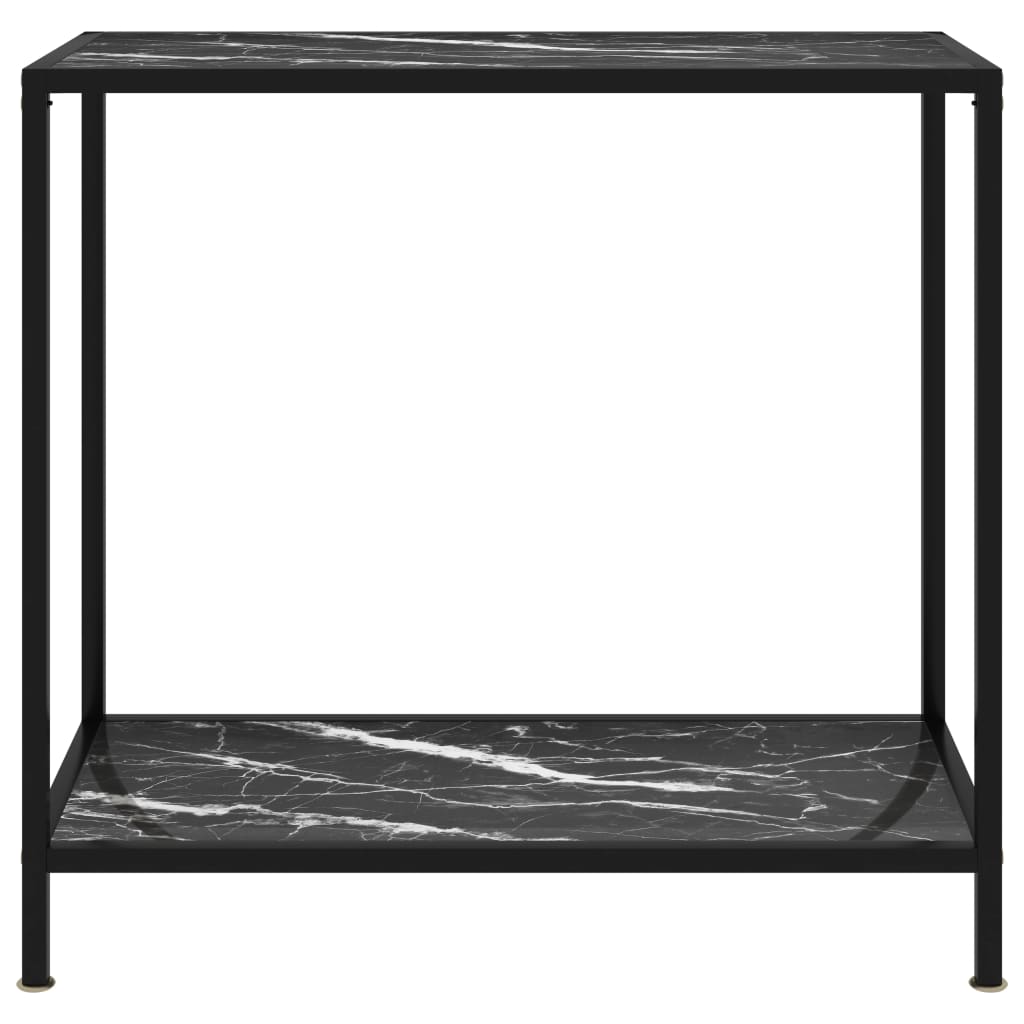 Mesa de consola - mesa de entrada negro vidrio templado 80x35x75 cm