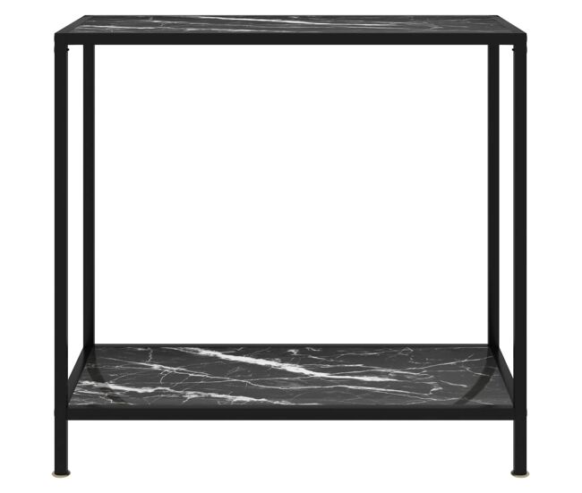 Mesa de consola - mesa de entrada negro vidrio templado 80x35x75 cm