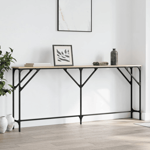 Mesa Consola - Mesa De Entrada 180x23x75 cm derivados de madeira carvalho sonoma