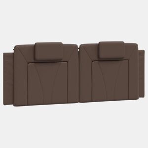 Almofadão de Cabeceira - Cabeceira de cama 140 cm couro artificial castanho