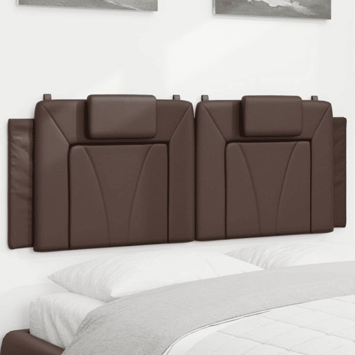Almofadão de Cabeceira - Cabeceira de cama 140 cm couro artificial castanho