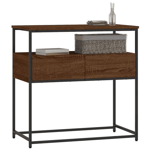 Mesa Consola - Mesa De Entrada 75x40x75 cm derivados de madeira carvalho castanho