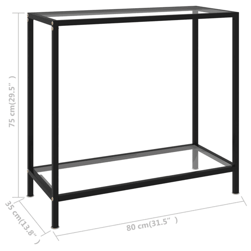 Mesa Consola - Mesa De Entrada 80x35x75 cm vidro temperado transparente