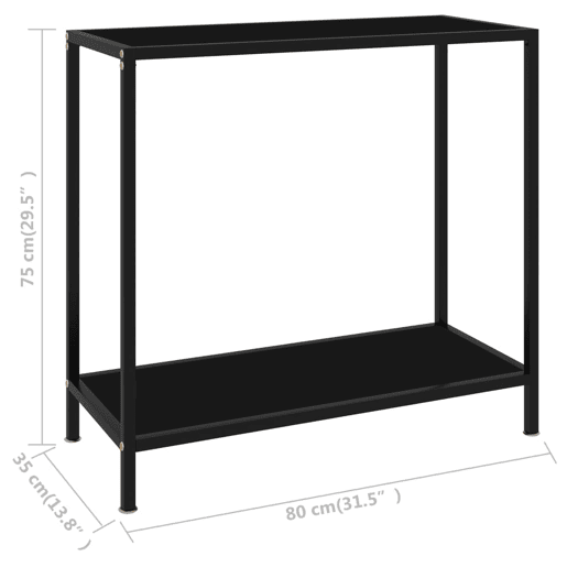 Mesa Consola - Mesa De Entrada 80x35x75 cm vidro temperado preto