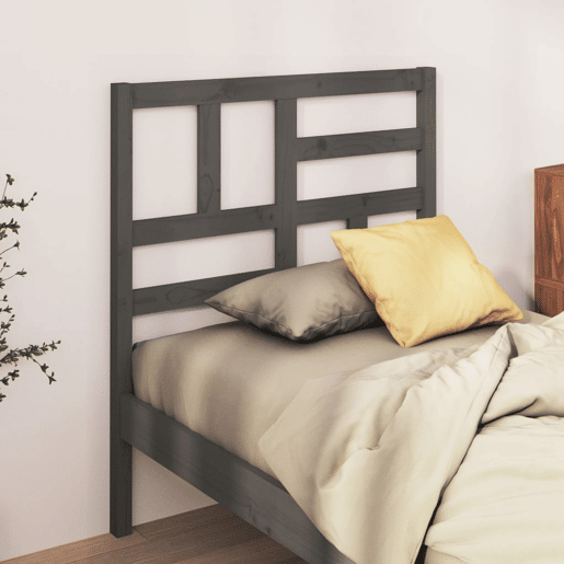 Cabeceira - Cabeceira de cama 106x4x104 cm pinho maciço cinzento
