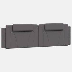 Almofadão de Cabeceira - Cabeceira de cama 180 cm couro artificial cinzento