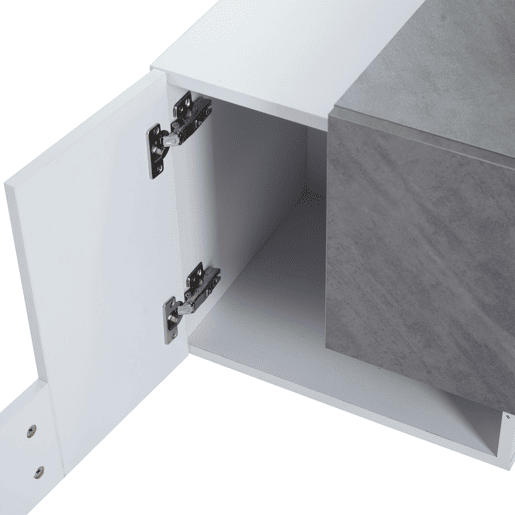 Móvel para TV 180x40x46,5 cm - TV Schrank com Bluetooth-LED, Lowboard para televisores de 606570 polegadas - Branco e cinzento