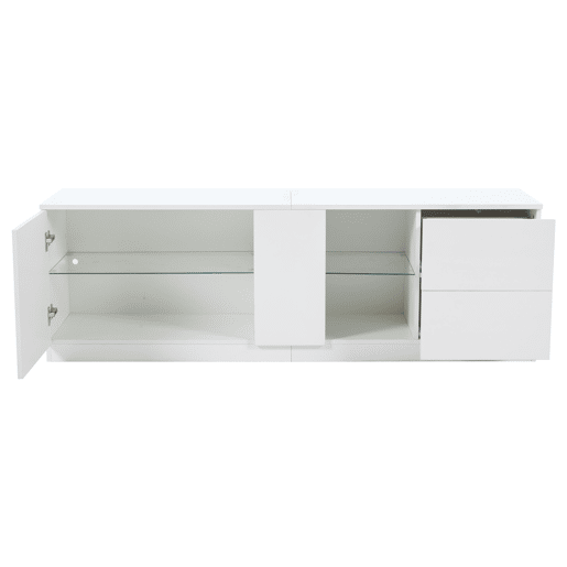 Móvel de TV 160x40x52 cm - Kommode Hochglanz com LED - Branco