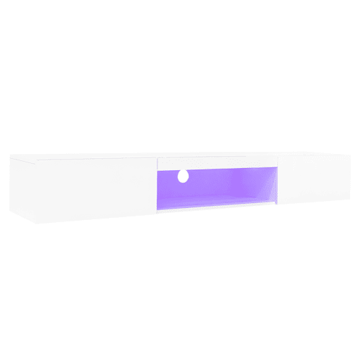 Móvel de TV montado na parede 160x31x22cm - branco, com iluminação LED, controlo por aplicação Bluetooth, capacidade de carga 30kg Móvel de TV montado na parede 160x31x22cm - branco, com iluminação LED, controlo por aplicação Bluetooth, capacidade de carga 30kg