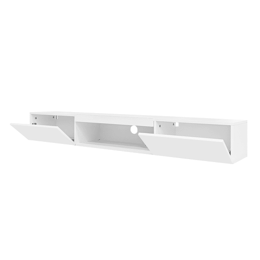 Móvel de TV montado na parede 160x31x22cm - branco, com iluminação LED, controlo por aplicação Bluetooth, capacidade de carga 30kg Móvel de TV montado na parede 160x31x22cm - branco, com iluminação LED, controlo por aplicação Bluetooth, capacidade de carga 30kg