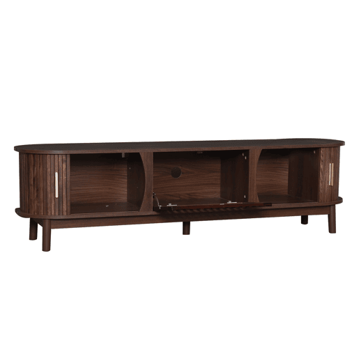 Móvel para TV 165x39,5x46 cm - Lowboard-TV-Schrank com porta deslizante e porta basculante - Castanho