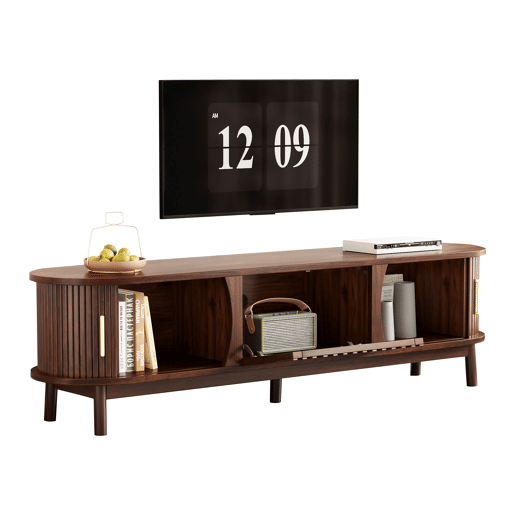 Móvel para TV 165x39,5x46 cm - Lowboard-TV-Schrank com porta deslizante e porta basculante - Castanho