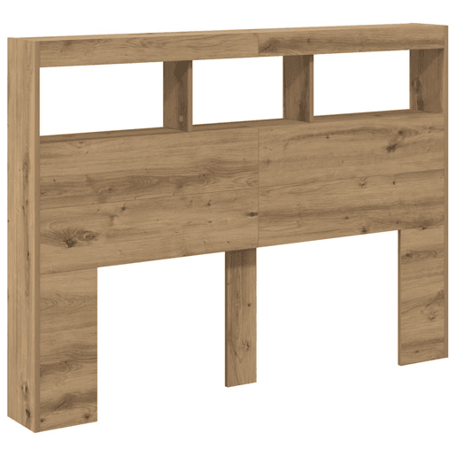 Armário Cabeceira - Cabeceira de cama c luzes LED 140x17x102 cm carvalho artisiano
