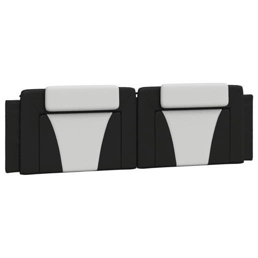 Almofadão de Cabeceira - Cabeceira de cama 180 cm couro artificial preto e branco