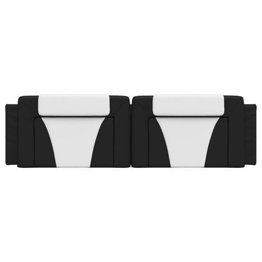 Almofadão de Cabeceira - Cabeceira de cama 180 cm couro artificial preto e branco