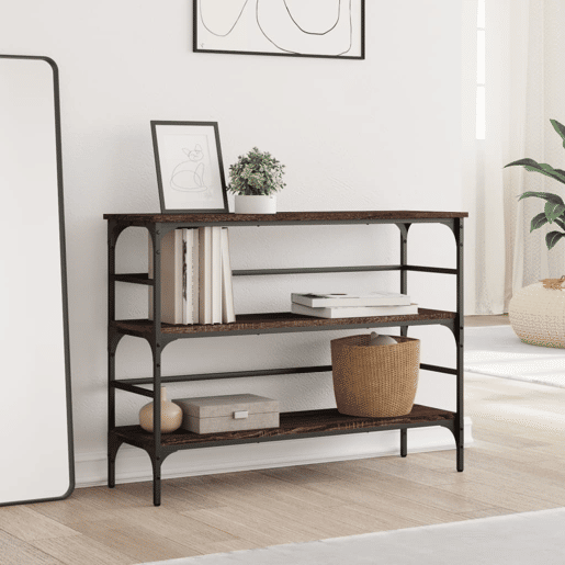 Mesa Consola - Mesa De Entrada 100x32x75 cm derivados madeira carvalho castanho