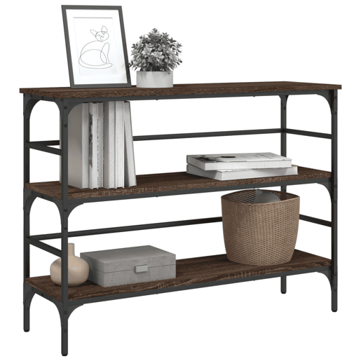 Mesa Consola - Mesa De Entrada 100x32x75 cm derivados madeira carvalho castanho