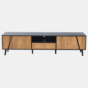 Móvel de TV 180x40x46 cm - Com gavetas e 2 armários - Minimalista com 6 pés de madeira maciça