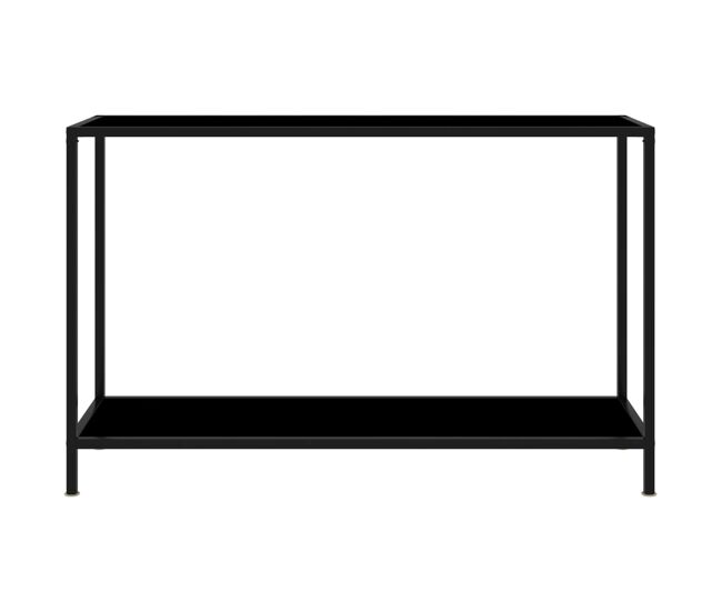 Mesa de consola - mesa de entrada negro vidrio templado 120x35x75 cm