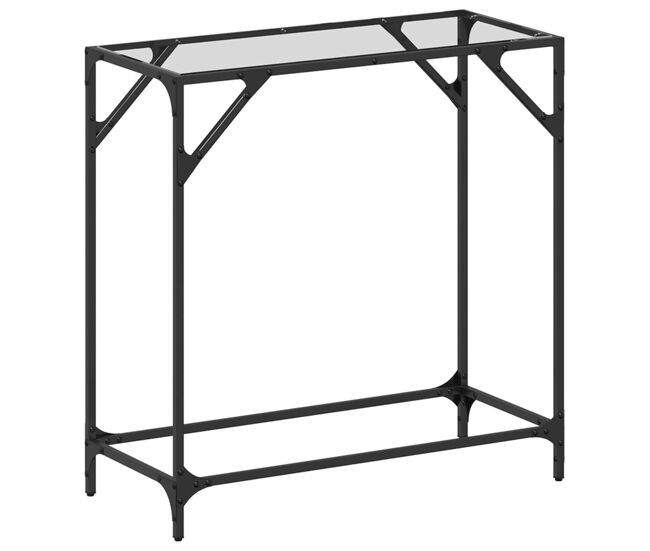 Mesa consola - mesa de entrada superficie vidrio transparente acero 80x35x81 cm