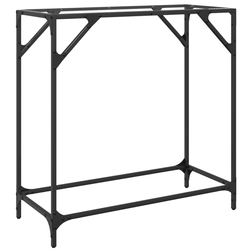 Mesa Consola - Mesa De Entrada com tampo em vidro transparente 80x35x81 cm aço