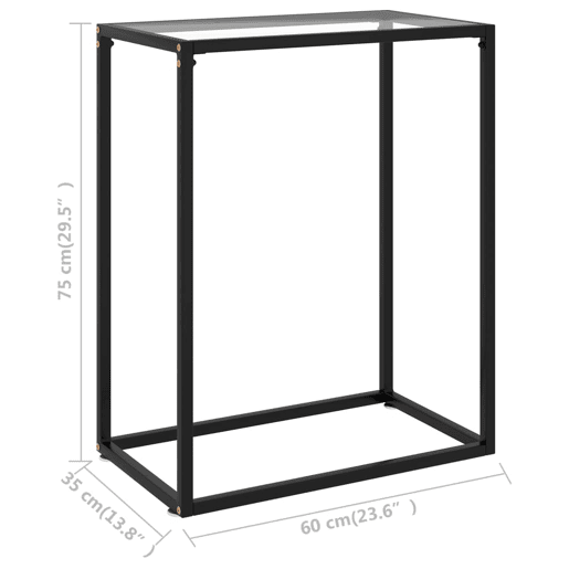 Mesa Consola - Mesa De Entrada 60x35x75 cm vidro temperado transparente