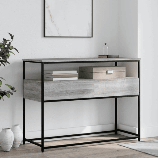 Mesa Consola - Mesa De Entrada 100x40x75 cm derivados de madeira cinzento sonoma