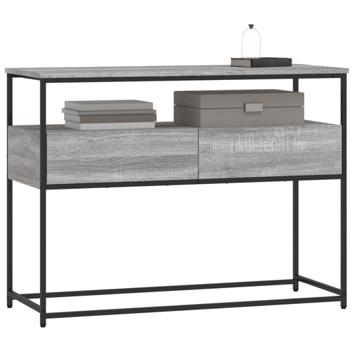 Mesa Consola - Mesa De Entrada 100x40x75 cm derivados de madeira cinzento sonoma
