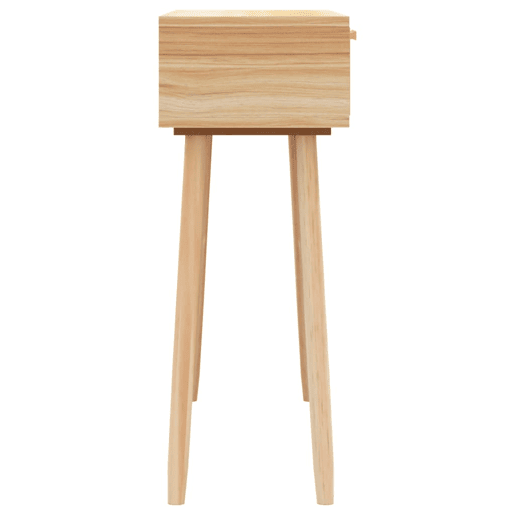 Mesa Consola - Mesa De Entrada 80x30x75 cm pinho maciço e vime natural castanho
