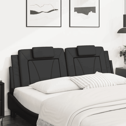 Almofadão de Cabeceira - Cabeceira de cama 160 cm couro artificial preto