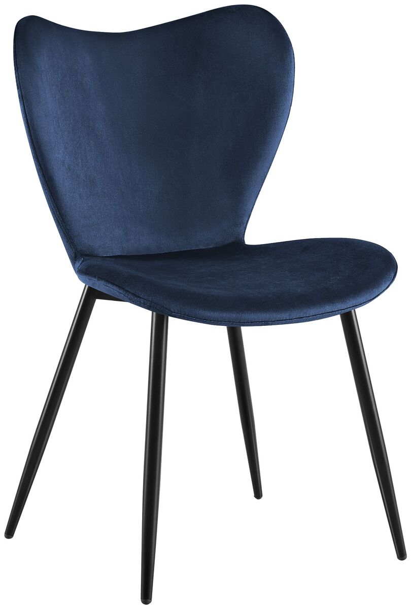 silla de comedor maika terciopelo azul oscuro 58x50x80 cm