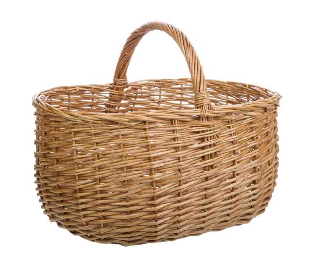 Cesta de mimbre marrón 41x31x21/33h cm