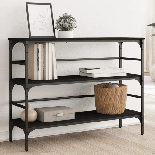 Mesa Consola - Mesa De Entrada 100x32x75 cm derivados de madeira preto