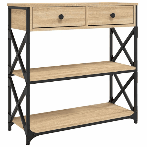Mesa Consola - Mesa De Entrada 75x28x75 cm derivados de madeira carvalho sonoma