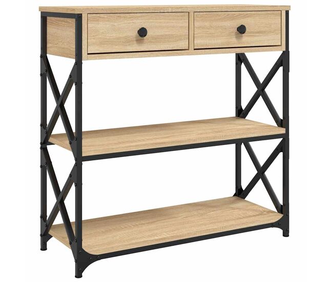 Mesa consola - mesa de entrada madera de ingeniería roble sonoma 75x28x75 cm